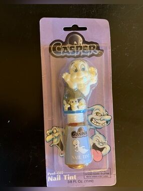 Vintage 95 NIP RARE (2)Casper Peel off nail tints w/3D Casper figure bottle caps